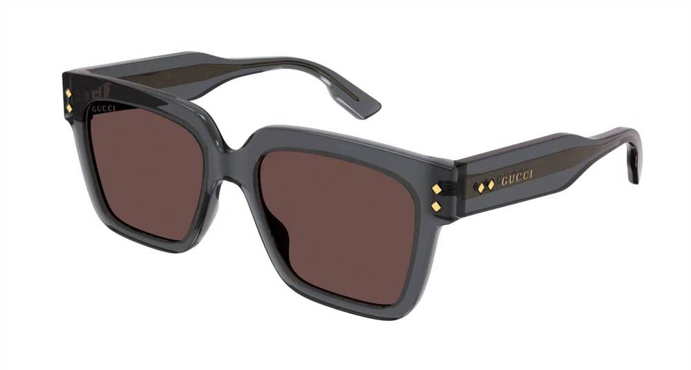 NEW GUCCI men's squared sunglasses in grey/brown